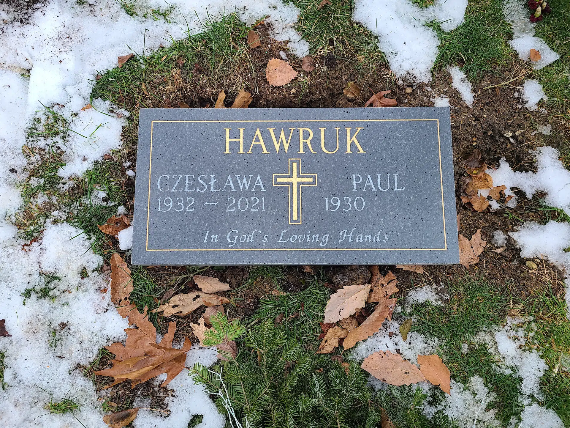 Granite Custom Grave Marker hand-carved by Custom Marker Shop in NJ — image 2